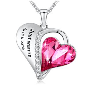 China Elegant Women Sterling Silver Pendant Necklace With Hypoallergenic Austrian Crystal OEM factory