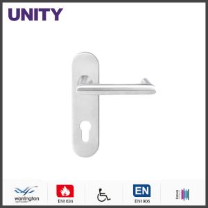China AISI304 stainless steel door handle for 72mm center mortice locks factory