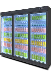 China Fan Cooling Swing Door Beverage Display Cooler / Supermarket Refrigerator factory