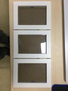 China Small Acrylic Cover Baby Clay Frame , White Baby Photo Frame Hand Foot Clay Impression factory