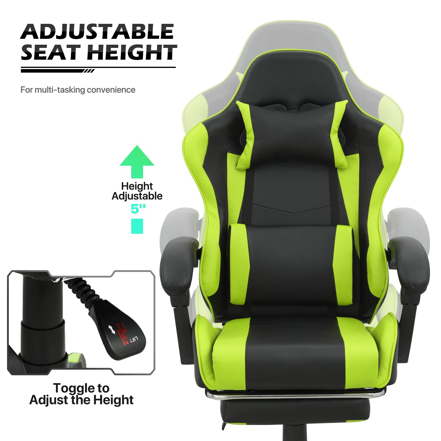 Affordable Home Office Furniture ALINUNU Ergonomic Gaming Chair 25"D x 26.5"W x 42.5"H