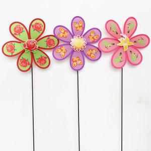 China Spring seasonal windmill Yard Stake rose butterfly hummingbird factory