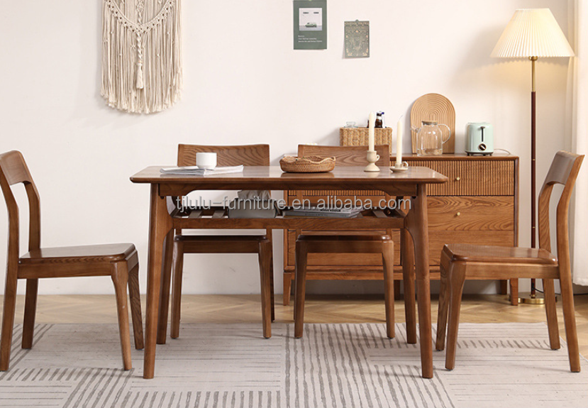 Classic Modern Style Brown Solid Wood Dining Chair for Restaurant Seating in Brown