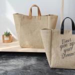 Natural Burlap Eco Friendly Tote Reusable Jute Shopping Bag
