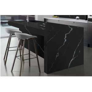 China Phantom Black Sintered Stone Slab 800x2600x12mm Matte Surface on sale