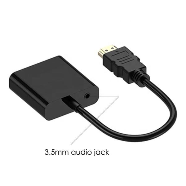 China 1080P 4K HDM TV I Male to VGA Female Adapter with 3.5 Audio Jack Power for Computer PC Monitor HDTV factory