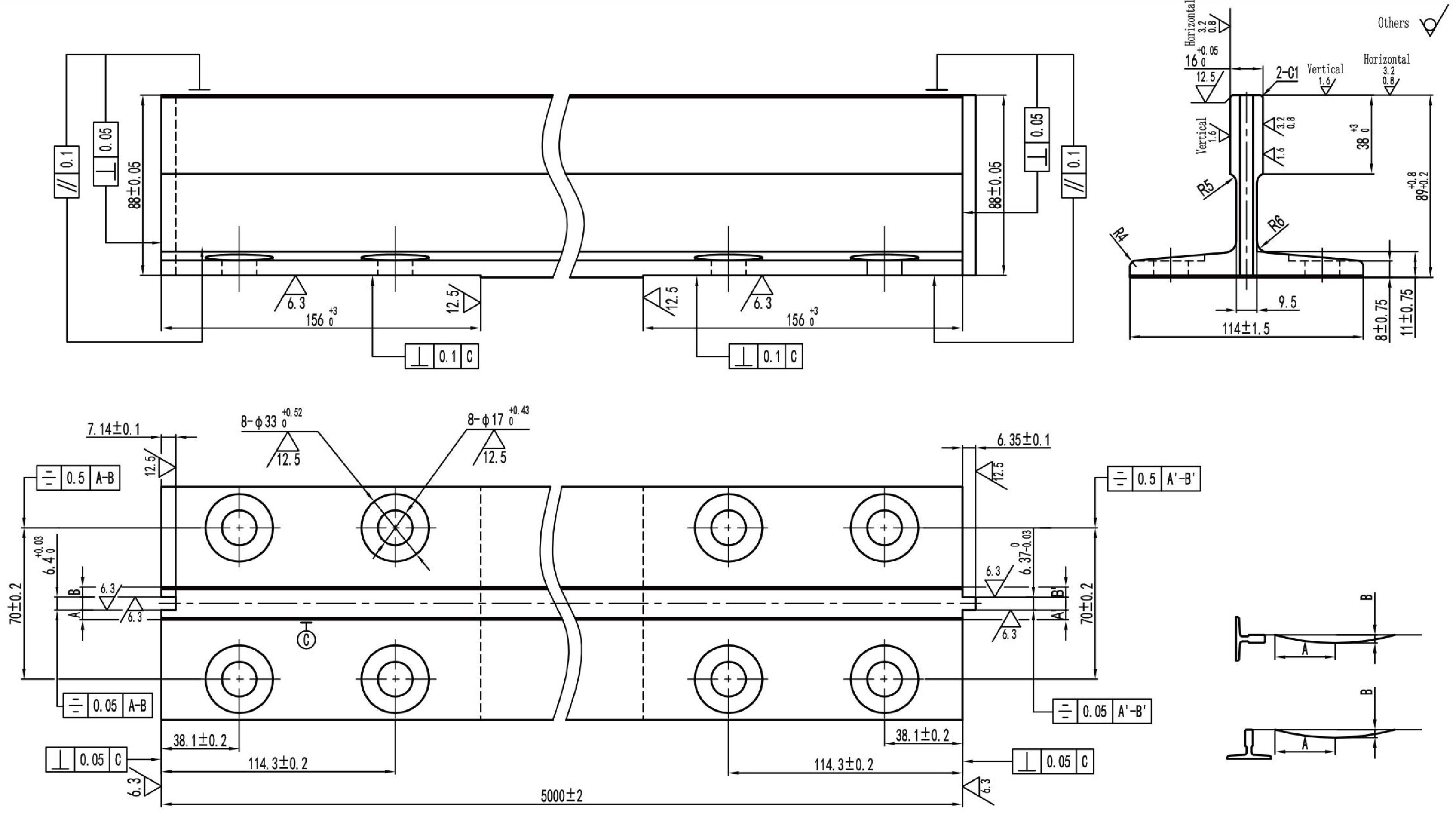 High Precision Machined Guide rail