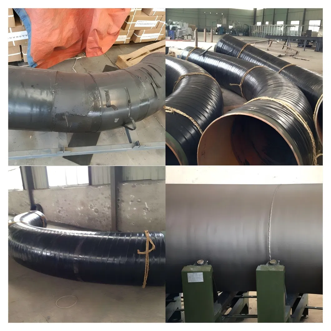 Curved Pipe 3PE Anti-Corrosion Coating Plant Elbow Pipe Rust Removal, Epoxy Powder Coating and Polyethylene Winding Production Line
