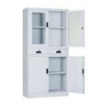 RAL Color 0.6mm Cold Rolled Steel Glass Door Filing Cabinet