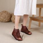 S453 New Style Sandals Female Open Toe Breathable Cool Leather Sandals Female