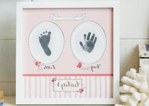 China Non Toxic Baby Ink Hand And Footprint Kit SGS En 71 Passed Photo Frame Kit factory