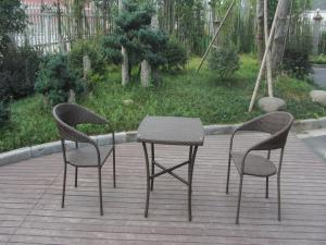 China European Style Rattan Garden Dining Sets For Bistro / Balcony factory