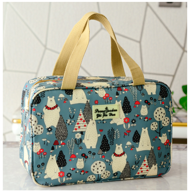 Printed Polyester Travel Makeup Organizer Bag For Women
