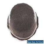Q6 Human Hair Toupee for Men Soft Swiss Lace Cap with Clear PU Men's Hairpieces