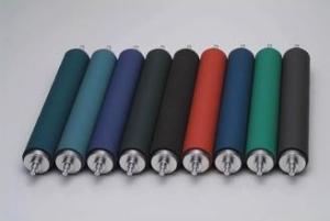 China Colorful Food Grade Industrial Rubber Coated Rollers For Laminating Machine factory