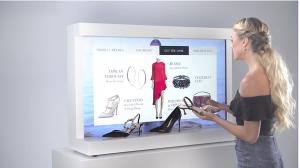 China White Color Interactive Showcase Display Screen For Clothes Advertising factory
