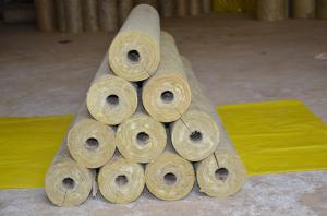 China Low Dust stonewool Pipe Insulation , Mineral Wool Thermal Insulation Pipe factory