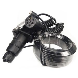 China Signal Transmission 7 Pin Coiled Trailer Cable For Backup Camera Audio Video factory