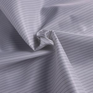 China Washable Dust-proof Anti-static ESD Polyester Fabric With 2.5mm Stripe Conductive Wire factory