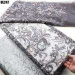 Luxury fabric wedding dress High Quality Handmade Beaded lace with sequins