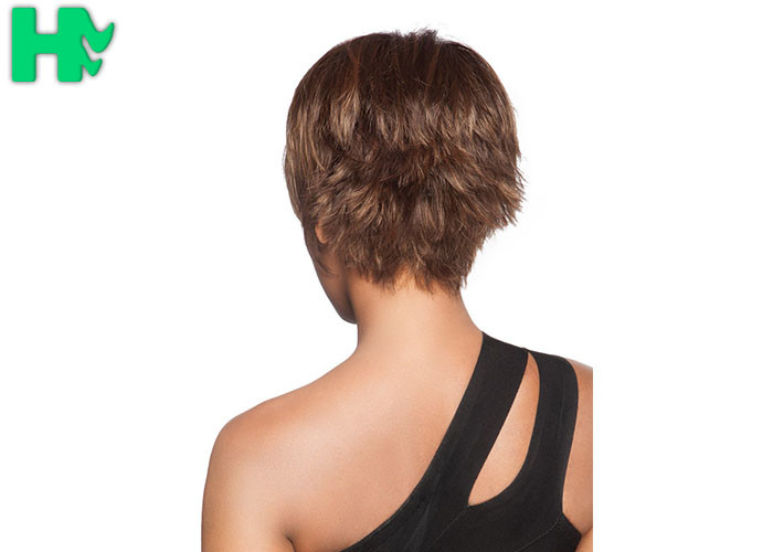 Fashion Synthetic Short Natural Straight No Lace Wig For Women Cap