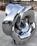 Metal Garden Flowers Sculpture Handmade Polished Decoration 1.8 Meter Height