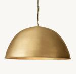 Nickel / Brass / Bronze Grand Dome Pendant Light Adjustable Height