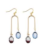 Multi Color Crystal Dangle Earrings Oval Zircon Hook Drop Earrings