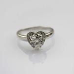 Women Jewelry 925 Silver 6mm Round Cubic Zirconia Heart Engagement Ring (F33)