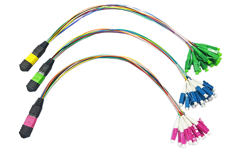 12 Core MPO MTP Cable Male To LC SM MM Hybrid Fiber Optic Patch Cord