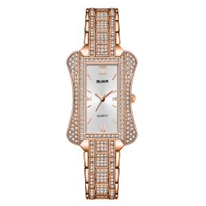 China Women Square Alloy 3ATM Fashion Quartz Watches With Diamond factory