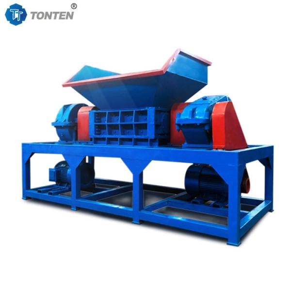 China Waste Tire Clothes Shredder Garbage Plastic Double Shaft Shredder factory