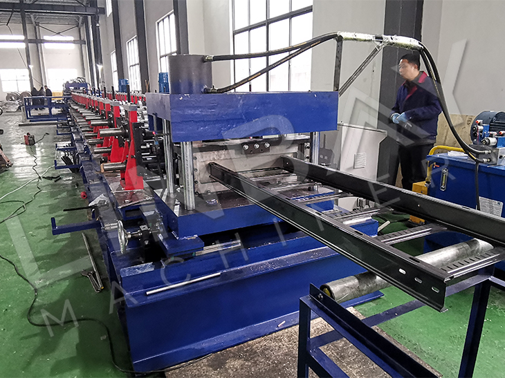 Carbon Steel Hydraulic Punch Automatic Cable Ladder Rack Roll Forming Production Line