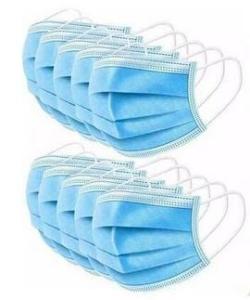 China Blue 3 Ply Surgical Mask , Earloop 3 Layer Face Mask Adjustable Nose Piece factory