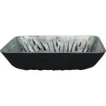 Gray Rectangular Vessel Sink Hot Melt Hand Drawing Tempered Glass Vanity Sink