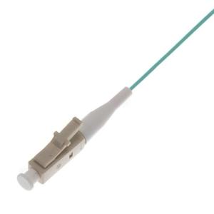 China 0.9mm LC Simplex OM3 1M Fiber Pigtail with Aqua LSZH Jacket factory