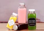 Plastic Cap Square Glass Juice Bottles Strong Sealing Coffee Packing