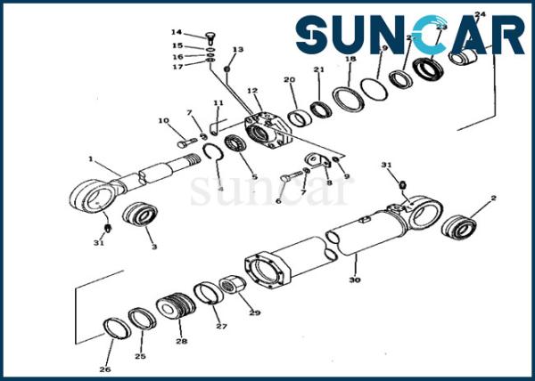 209-63-56101 Boom Cylinder Seal Repair Kit Wear Resistance Komatsu PC650-1