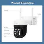 2K 4MP HD Solar Battery Wireless Outdoor IP65 Waterproof Camera Color Night