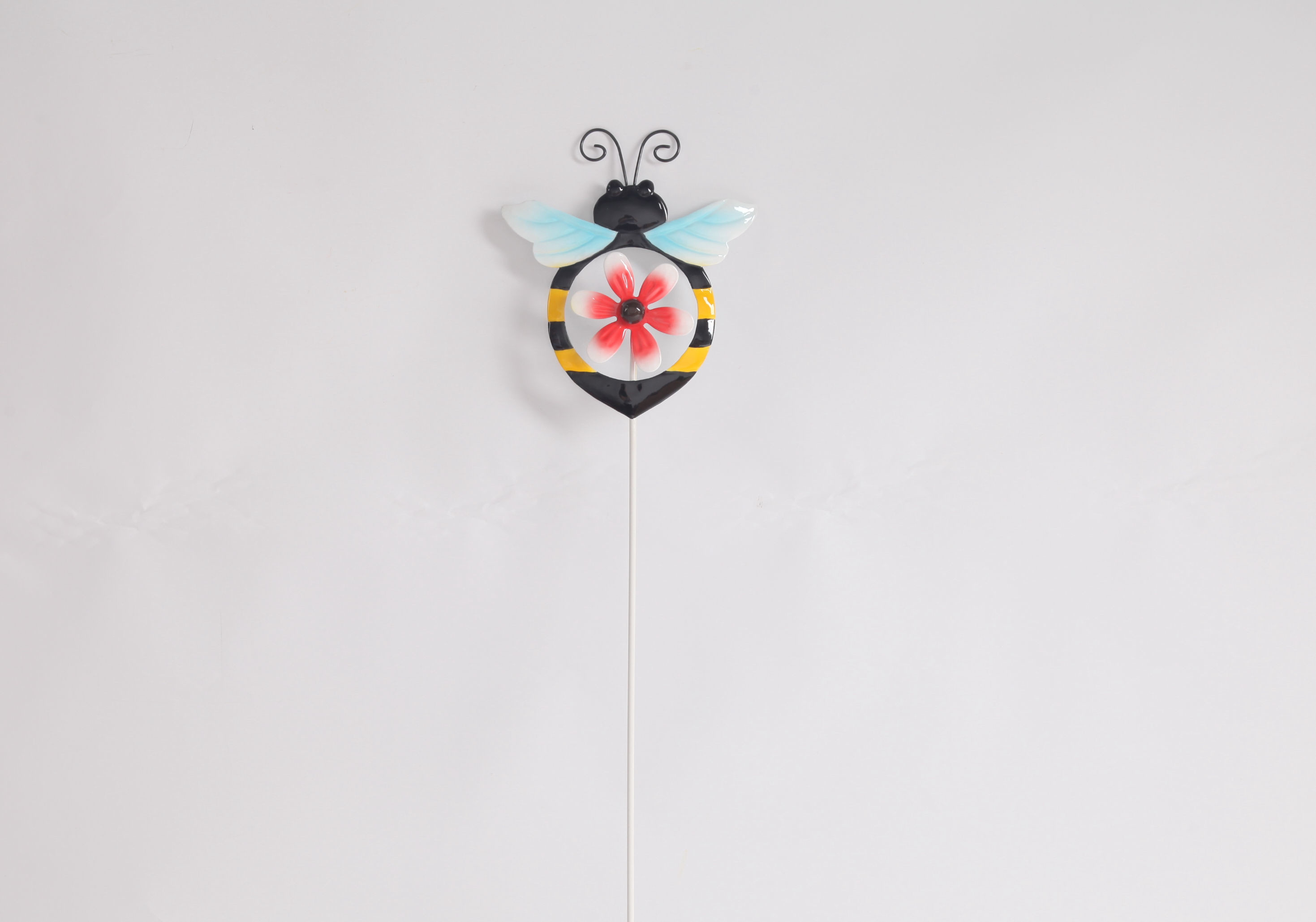 Colorful Metal Animal Outdoor Garden Decoration With Windmill Butterfly Bee Ladybug Bird