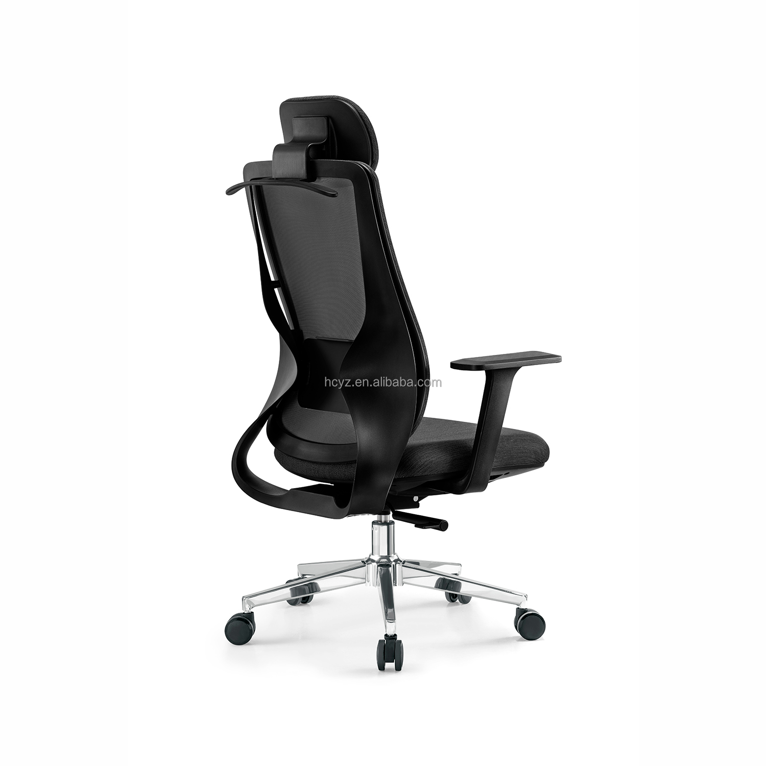 Adjustable Headrest Ergonomic Office Chair with Stainless Steel Backrest and Free Shipping