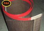 10 × 10 Red Edge PTFE Mesh Belt , PTFE Coated Fiberglass Conveyor Belt