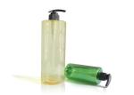 Green Cylinder PET Cosmetic Bottles For Body Lotion Products Half Transparent