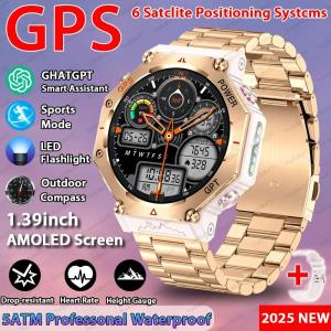 China 2025 ChatGPT AI assistant GPS Smart Watch 5ATM Waterproof Dual-band GNSS Compass Military Sport factory