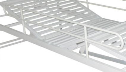 Hospital bed side profile demonstrating back-rest adjustment mechanism