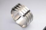 Adjustable 4'' Stainless Steel Hose Clamp Parts Flexible Rubber