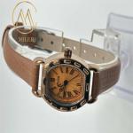 Modern Leather Strap Quartz Wrist Watch With 30 Meters Water Resistance