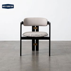 Solid Wood Legs Modern Chinese Dining Chair Set Office Negotiation Table