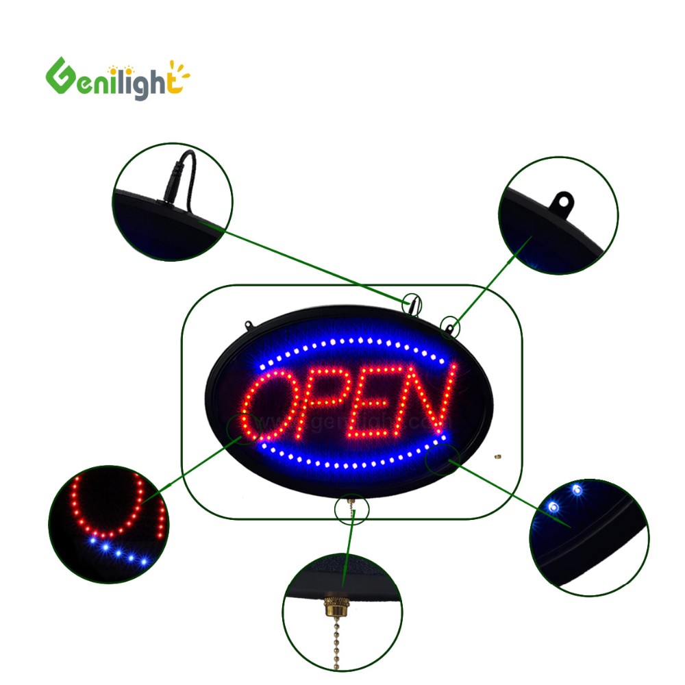 Vertical LED Open Sign 3 Flashing Modes for Business Displays Electronic Lighted Signs