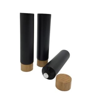 China 200ml Aluminum Cosmetic Soft Tube Packaging For Cosmetics Bamboo Lid 40/400 40MM factory